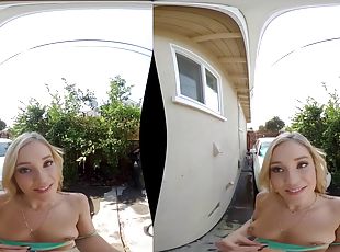 VR horny carwash blonde - Small tits