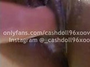 Epic close up squirting / creamy dildo fuck ( full video on OF @cashdoll96xoovip )