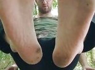 Beautiful Guy Shows His Large and Nice Feet and Toes