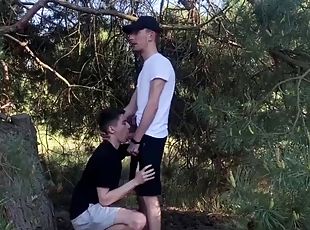 Guys having sex outdoors
