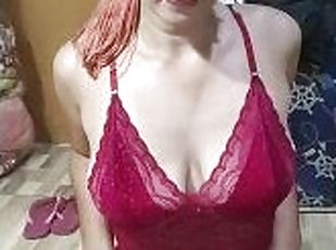 Brazilian wife red lipstick and sucking dick and getting cum