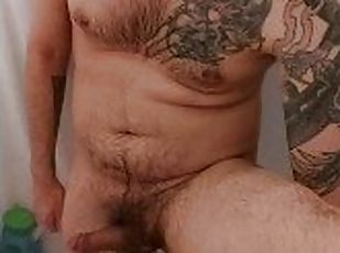 banhos, amador, maduro, gay, chuveiro, sozinho, realidade, tatuagem, provocando