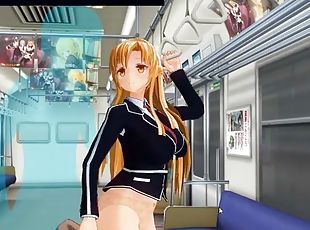Sword Art Online Hentai. Asuna Yuuki fucked on the train