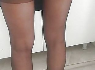 Close-up nylon stockings sexy leg