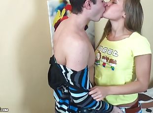 Graceful blonde slut gets banged by her horny boy toy