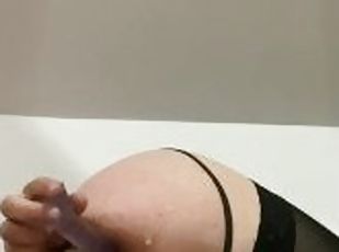 Femboy stretching his glory hole