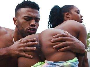 Sweet ass ebony feels willing to try the full XXX with her man