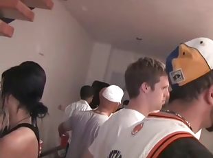 College party turns into an interracial fuck fest
