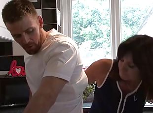 Angry mature stepmom spanks and fucks stepson for stealing her dirty panties