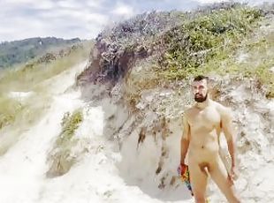 nudisti, u-javnosti, amaterski, homo, plaža, brazil, sami, mišićavi, bljeskanje