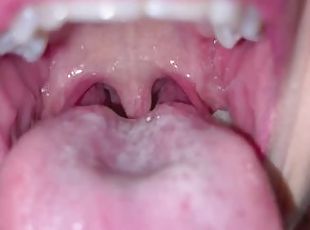 Giantess Pierina Goddess eats gummies (mouth fetish and uvula)