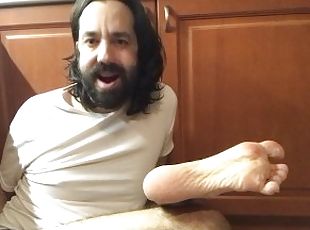 Self foot worship removing stinky socks