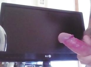 Penis ridged band foreskin stimulation to a thick cum eruption