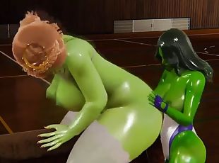 Futa - Fiona gets a creampie from She Hulk Shrek