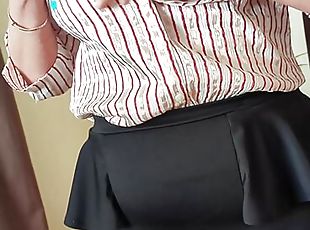 British GILF ready for work flashing her bald cunt, big arse and big tits. Hoping to make her co-workers hard today.