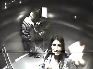 Couple fucks on security cam in elevator