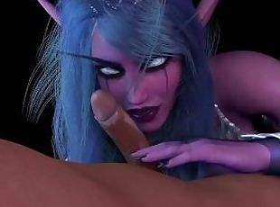 Best blowjob by A Night Elf princess POV  3D Porn