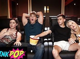 Twink Pop - Straight Guys Joey Mills & Felix Fox Secretly Stroke Each Other's Cock At The Cinema