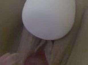 First time testing my magic wand and rabbit toy in my wet and creamy pussy.