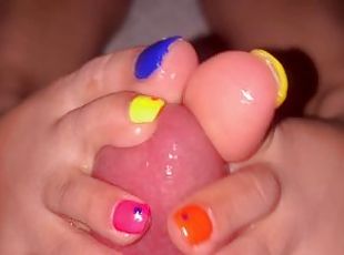 latina teen rainbow toes footjob and Toejob Latinamala onlyfans