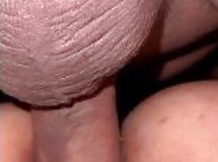 Pauline's pussy gets intense up close pussy fucking, cum inside, moaning
