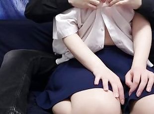 asiático, masturbación, colegiala-schoolgirl, japonés, masaje, primera-vez, hentai, uniforme