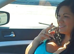 carro, fumando