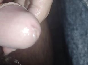 Close up of my dick head pissing