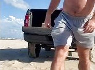 Beefy Bodybuilder Caught Pissing on Public Beach OnlyfansBeefBeast Hung Hot Hairy Musclebear Peeing