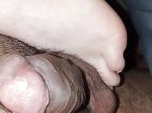 I rub my dick on the foot of a whore