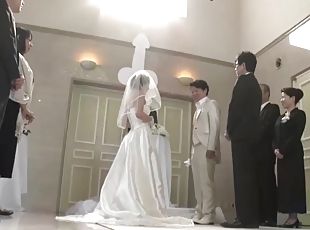 asiatique, mariée, femme, ejaculation-sur-le-corps, hardcore, japonais, ejaculation-interne, mariage, cocu