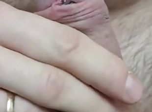 Superglue cock closed urethra close-up