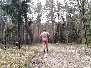 public, ejaculation, forêt