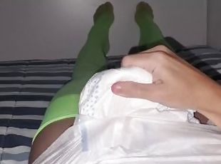 énorme, masturbation, amateur, ejaculation-sur-le-corps, énorme-bite, latina, bas, ejaculation, kinky, fétiche