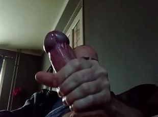 amatør, cumshot, stor-pikk, handjob, cum, alene, pikk