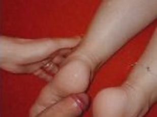 masturbation, amateur, ejaculation-sur-le-corps, ados, française, couple, pieds, fétiche, orteils