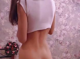 Hot thin teen lives down-less webcam show