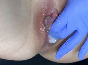 massage teasing dripping wet creamy pussy and fingering asmr