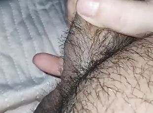 Stepmom handjob stepson hairy cock in bed